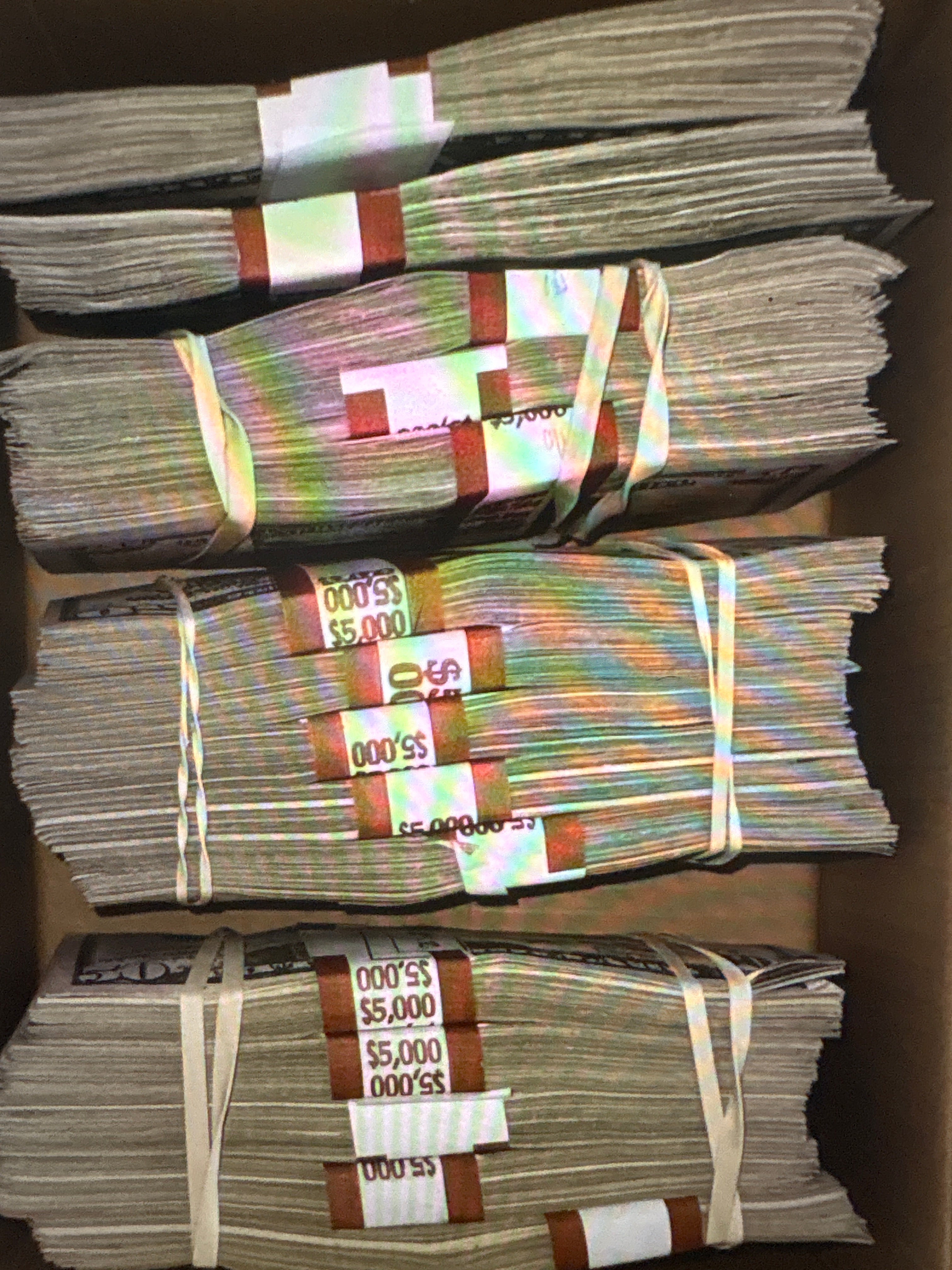 $5,000 stack $50 bills